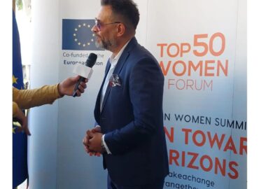 Attending @top50womenforum , @magedelmasryofficial makes a statement about women empowerment.