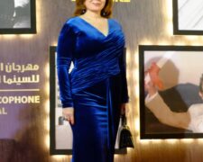 An elegant presence of @elhamshahin1 on the red carpet of @cairofrancophonefilmfestival in Cairo Opera House.