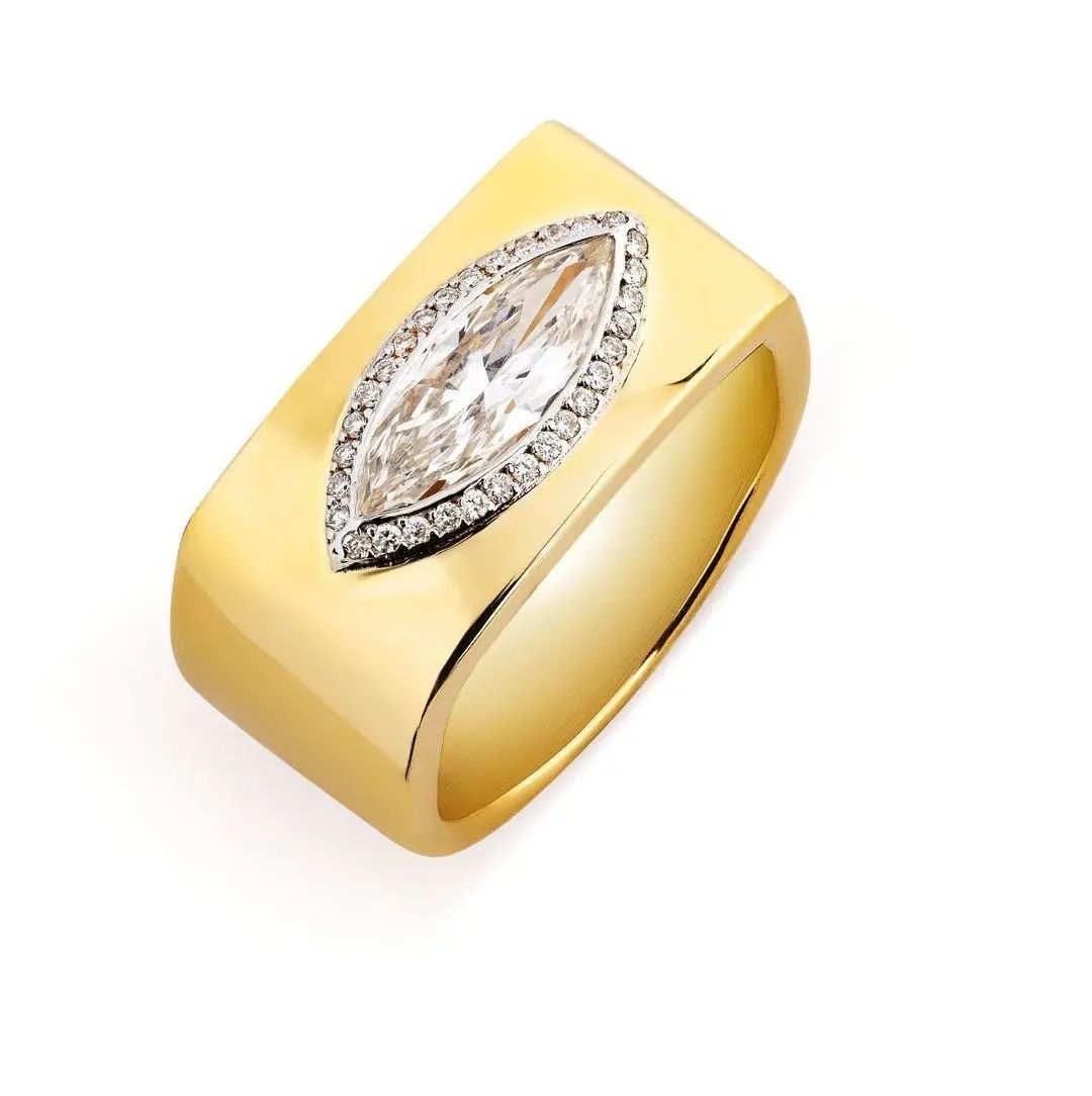 We are loving this perfect cut marquise diamond ring by @mukhisisters￼