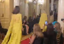 Designs by @eliesaabworld that reflect the classic luxury of the venue. The event held in collaboration with @emaarmisr in Abdeen Palace.