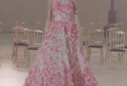 Rose petals and peony bouquets forming the feminine curves by @eliesaabworld haute couture SS22 collection.