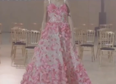 Rose petals and peony bouquets forming the feminine curves by @eliesaabworld haute couture SS22 collection.