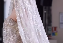 Designed majestically with infinite silver and golden embroidered stars 