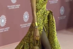 Lebanese Couturier Nicolas Jebran strikes again with celebs and this time with beautiful model