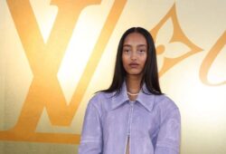Mona Tougaard, a model from Denmark, attended the star-studded Louis Vuitton outdoor show in Paris,