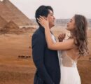 Beautiful Filipino star @maja and then fiance @rambonunez at the Great Pyramids of Giza for a forever captured moment!
