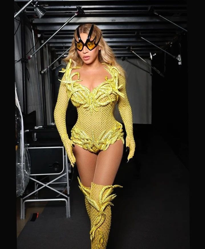 Beyonce, the Queen of Stage, on her Renaissance Tour in a custom created outfit by Lebanese Couturier Nicolas Jebran and we are just loving it