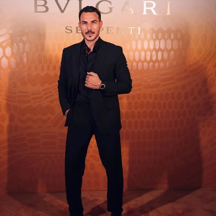 Actor Bassel Khaiat steps out handsomely chic in a Dior look with a Bvlgari watch for the celebration of #serpenti 75th anniversary event in Dubai.