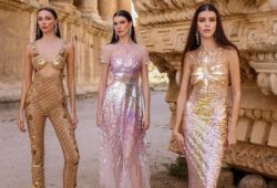 The feminine shapes and timeless appeal of the Maison Georges Hobeika Spring-Summer 2024 Ready-to-Wear collection are founded in the designers’ sense of homecoming to Lebanon.