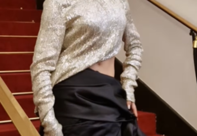 Dont we just love the stunning gessicakayane minutes before the stephanerolland_paris Couture SS24 Show !