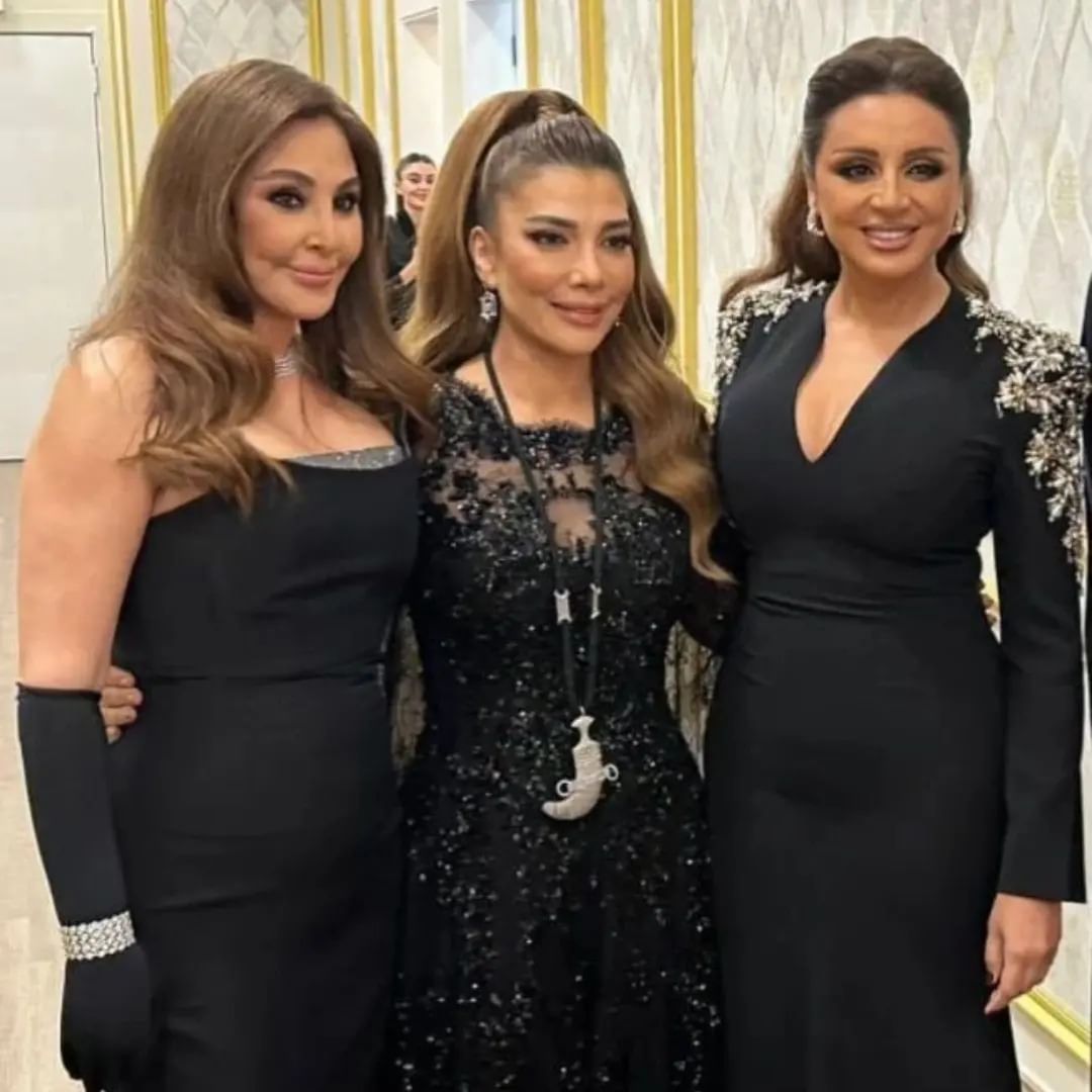 Stars reunited 🌟 from yesterday’s New Year’s Eve festivities with #Elissa #Angham and #Assala