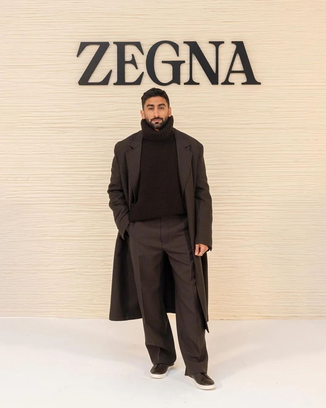 Dubai based entrepreneur @anasbukhash at @zegnaofficial show and may we add he definitely looks sharp and on point!