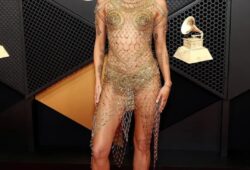What are our thoughts on @mileycyrus outfit for the #grammys red carpet look?!