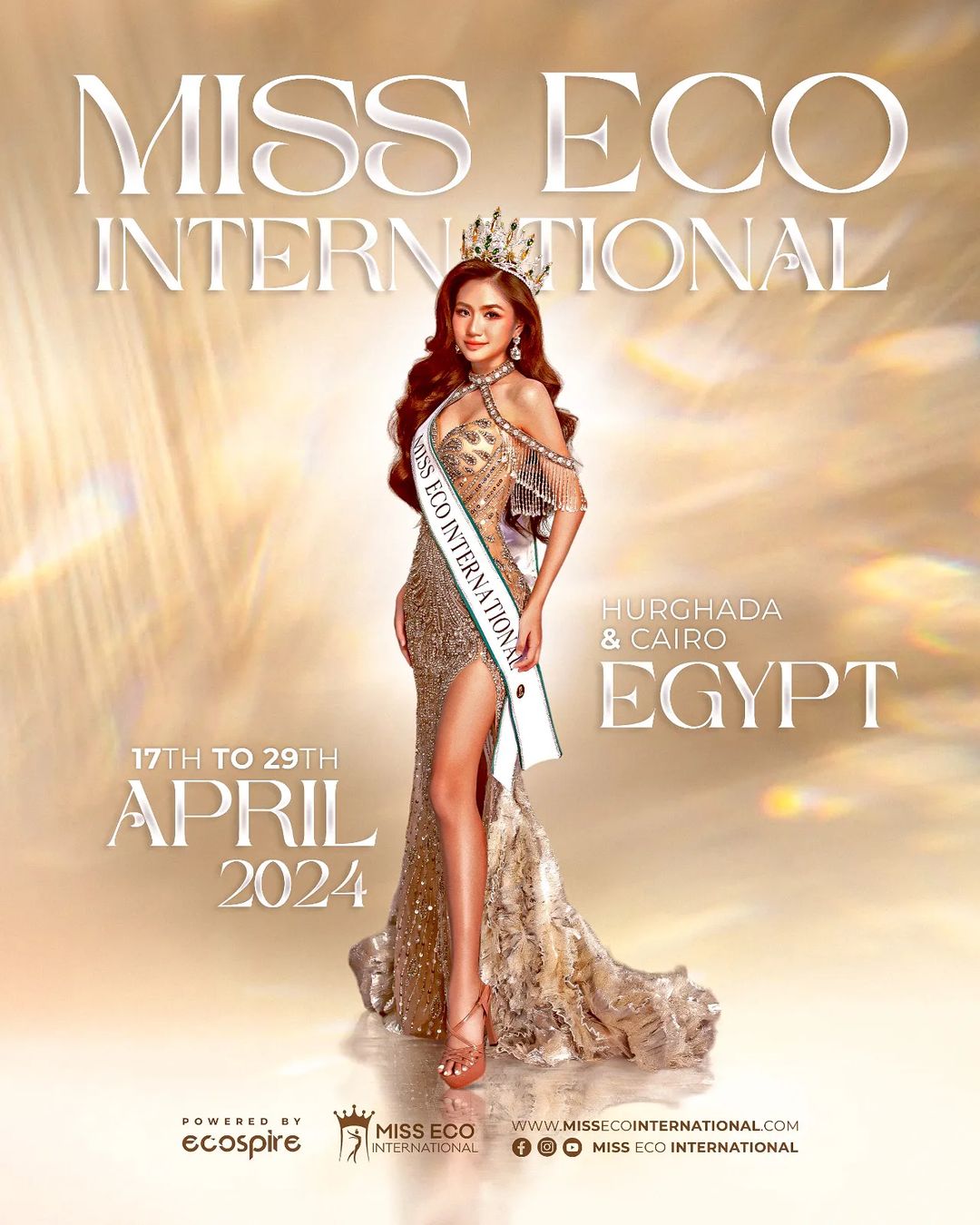 65 Countries To Participate in “Miss Eco Int’l 2024” in Hurghada.Preliminary preparations are currently underway to hold the “Miss Eco International 2024” contest from April 16-29, between Cairo, Hurghada, and Fayoum, under the auspices of the Egyptian Tourism Promotion Authority.