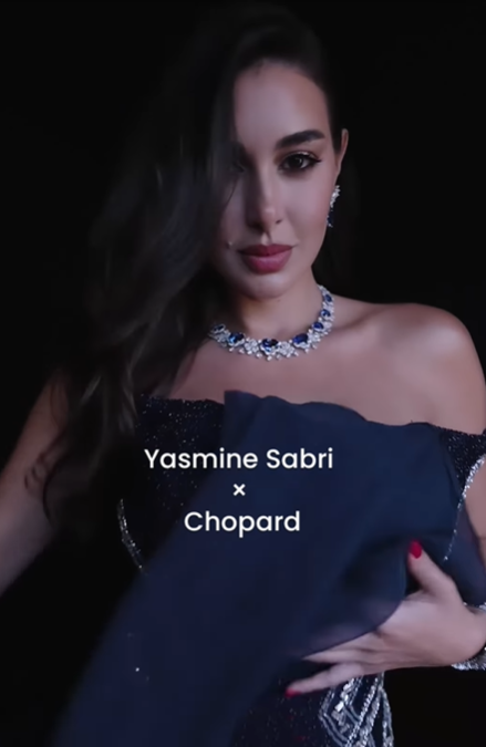 Radiating elegance at #Cannes2024, the exquisite Egyptian actress Yasmine Sabri dazzles in a breathtaking Chopard high jewelry collection.