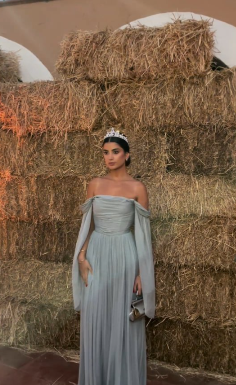 This week, Dubai-based influencer Ola Farahat has been on a high-fashion spree in Italy, culminating in her stunning appearance at the Dolce & Gabbana Alta Moda show. The Palestinian fashion icon turned heads on Tuesday in a regal, off-the-shoulder grey chiffon dress, adorned with a glitzy tiara and a silver clutch. Simply breathtaking!