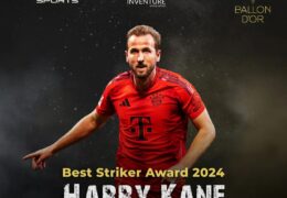 An unstoppable force on the field! Congratulations to Harry Kane for winning the Best Striker award at the #BallonDor – a testament to his skill, dedication, and unmatched talent. Keep raising the bar!