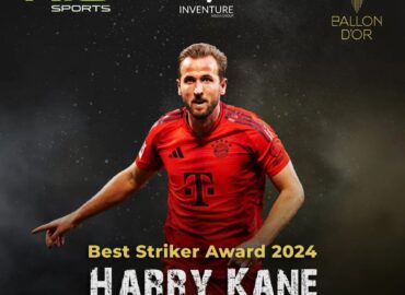 An unstoppable force on the field! Congratulations to Harry Kane for winning the Best Striker award at the #BallonDor – a testament to his skill, dedication, and unmatched talent. Keep raising the bar!