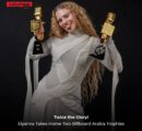 Twice the glory, twice the shine! Elyanna steals the spotlight, taking home two Billboard Arabia trophies last night. A well-deserved win for a true star lighting up the music scene!