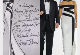 Hervé Pierre, the celebrated designer, crafted a masterpiece for First Lady Melania Trump that will forever be remembered as a symbol of grace and sophistication. Known for his impeccable artistry and attention to detail, Hervé worked closely with the First Lady to create a custom gown that seamlessly blended timeless elegance with modern refinement.