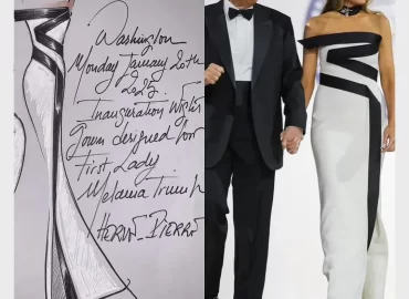 Hervé Pierre, the celebrated designer, crafted a masterpiece for First Lady Melania Trump that will forever be remembered as a symbol of grace and sophistication. Known for his impeccable artistry and attention to detail, Hervé worked closely with the First Lady to create a custom gown that seamlessly blended timeless elegance with modern refinement.