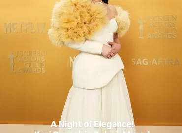 At a dazzling evening of style and sophistication, Saudi designer Mohammed Ashi dressed US actress Ali Ahn, star of Netflix’s The Diplomat, in a stunning cream sculptural ensemble from his Paris-based haute couture label, Ashi Studio. The elegant design perfectly captured Ashi’s signature artistry and craftsmanship.