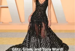 Alessandra Ambrosio serves pure glamour in Tony Ward at the #VanityFairOscarParty – a vision of elegance, allure, and high-fashion perfection!