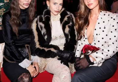 Tamara at the Valentino show in Paris—serving elegance with an edge! Do we love this look? Lets not forget Negin, who also served a chic daring look as well!