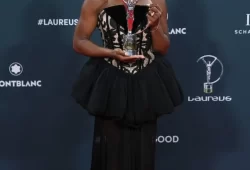 Golden Girl in Black Elegance!