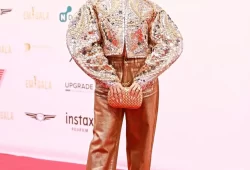 @iamhearte stole the spotlight at the Emi Gala opening ceremony in Dubai, exuding elegance with edge in a stunning structured look by Michael Cinco. A vision of power and poise, she embodied couture confidence on the red carpet.