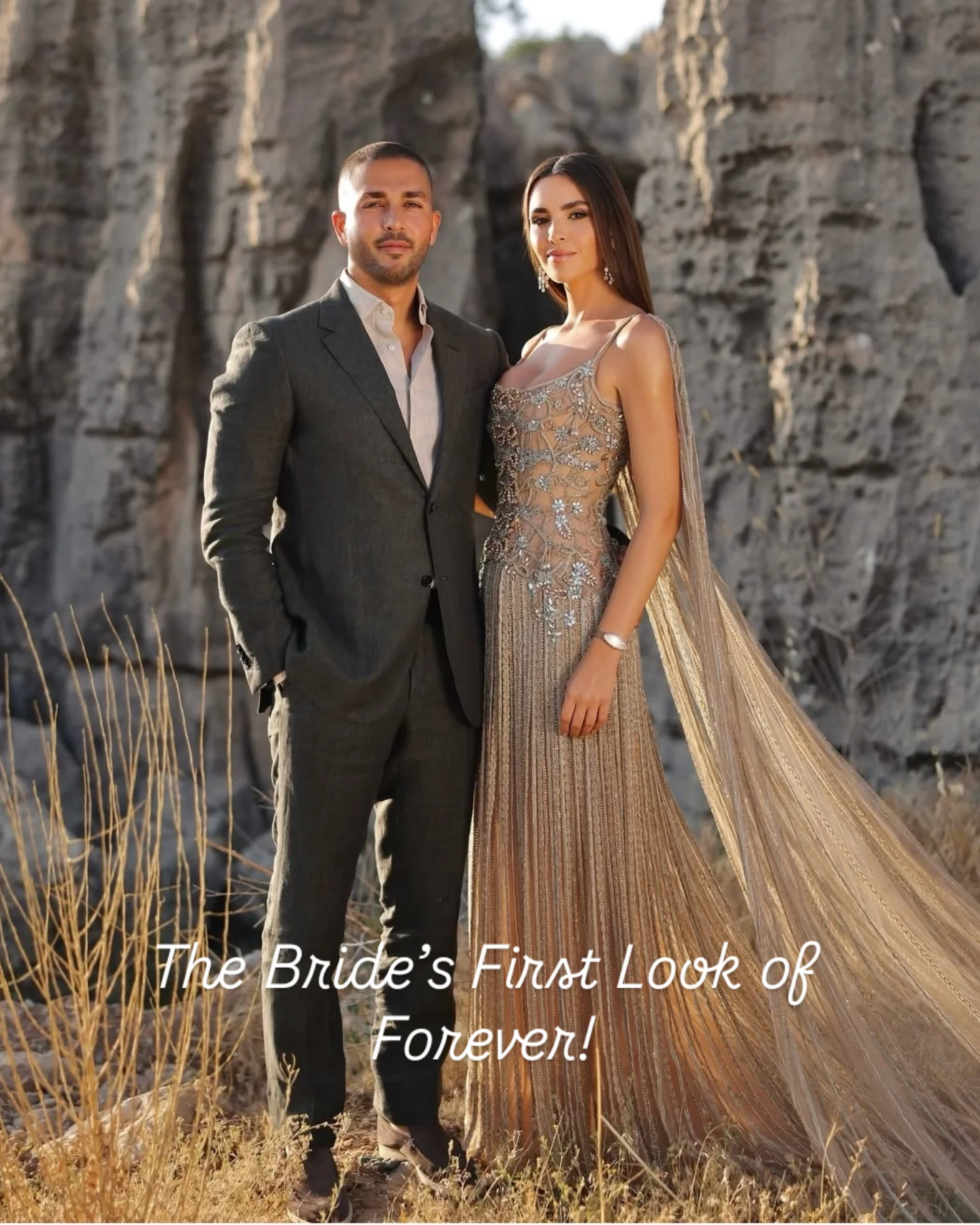 Kicking off forever in timeless elegance — Zein stuned in her Day 1 wedding weekend look by Elie Saab, where romance meets regal sophistication.
