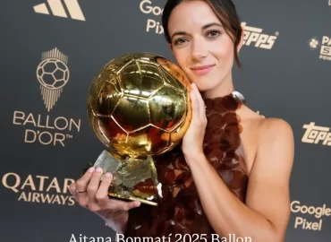 Aitana Bonmatí claims the Women’s Ballon d’Or 2025 at the Théâtre du Châtelet — her third consecutive triumph 🇪🇸. The Barcelona and Spain star continues to reign supreme as the game’s ultimate icon.