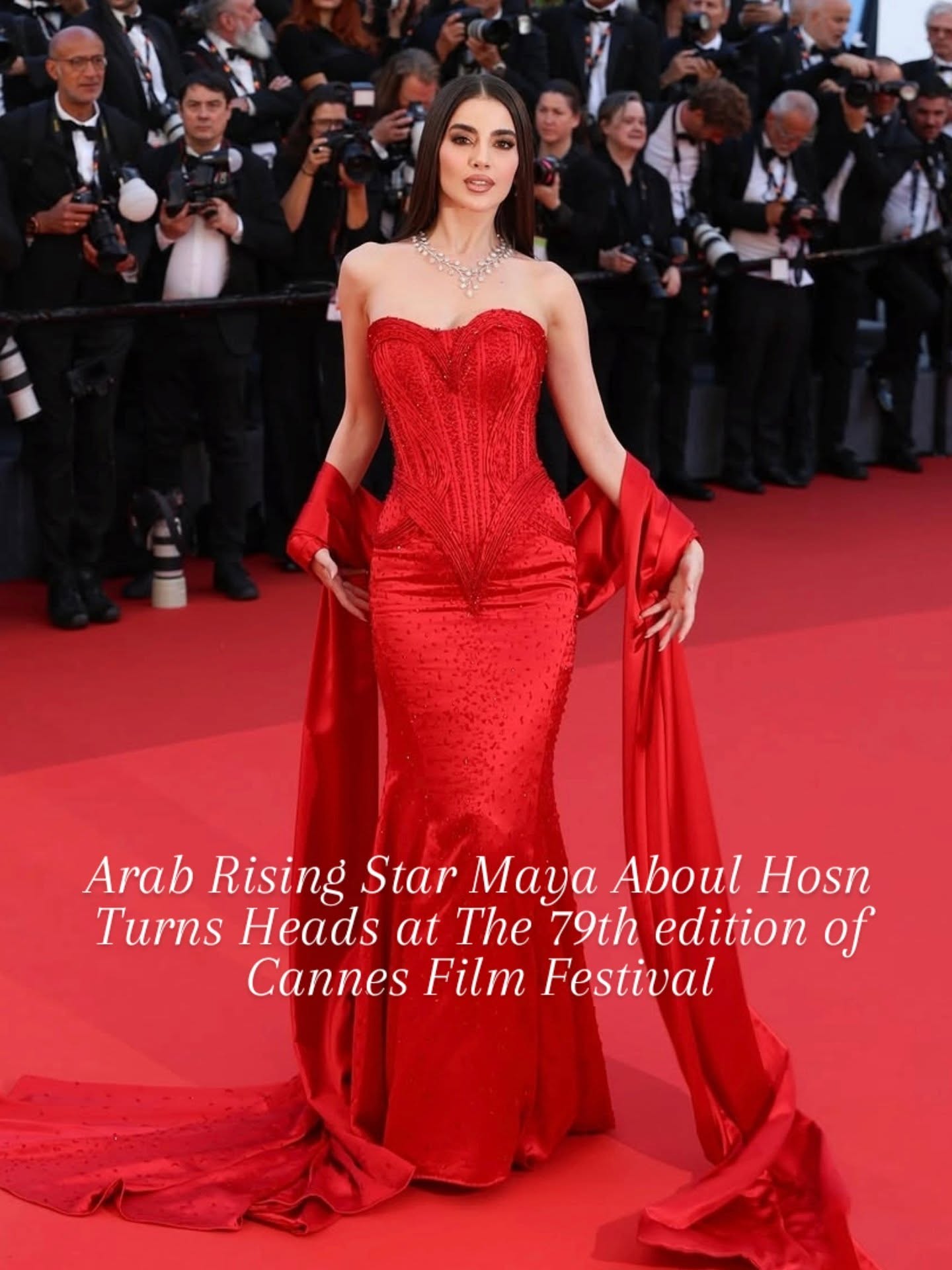 A radiant first for Maya Abou El Hossn at the Cannes Film Festival red carpet.