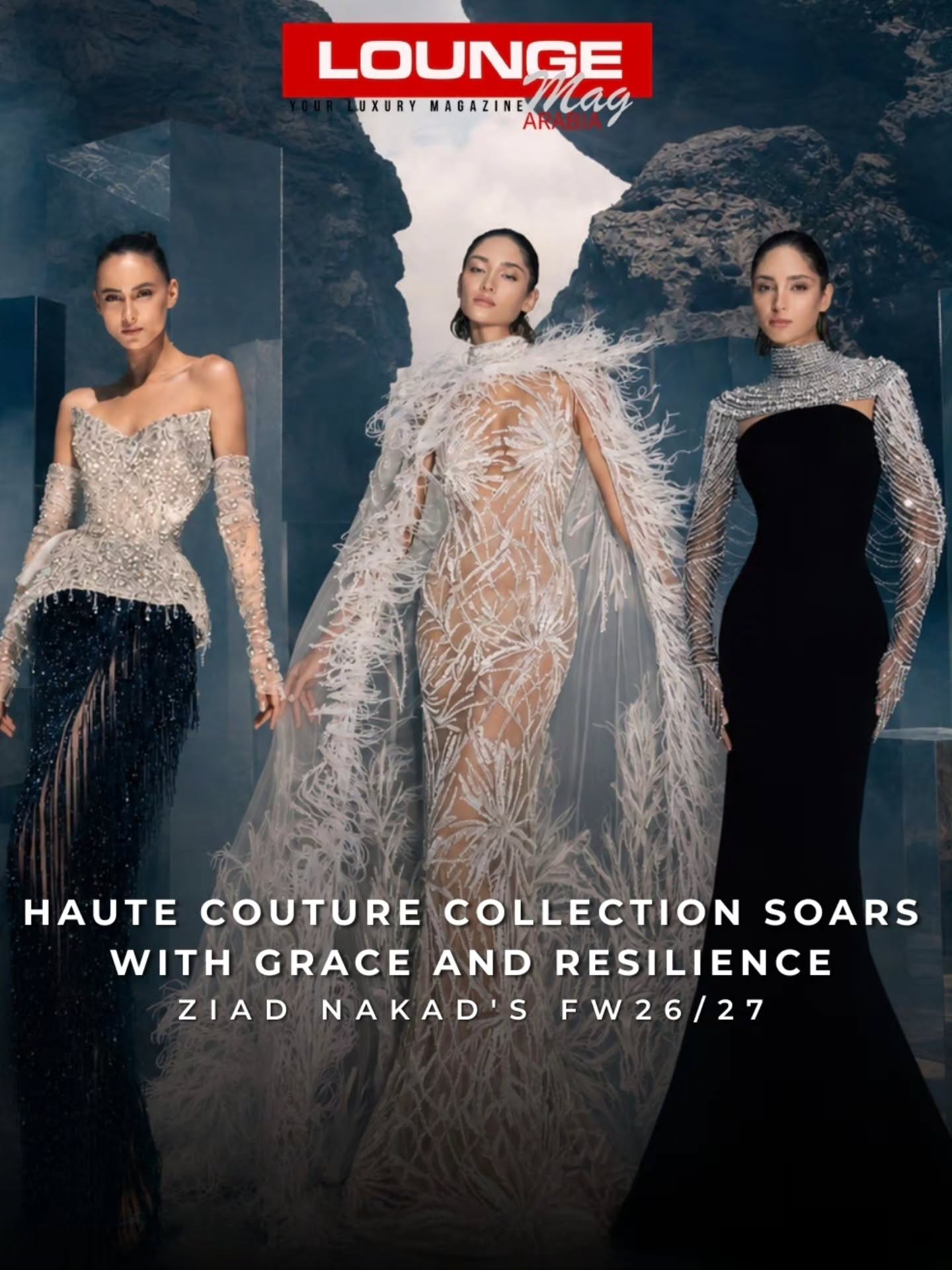 Against the breathtaking backdrop of Lebanon’s majestic mountains, Ziad Nakad unveils L’Envol, his Fall/Winter 2026–2027 Haute Couture collection—a poetic tribute to freedom, resilience, and the beauty of returning to nature. Inspired by the graceful flight of birds, each silhouette embodies movement, strength, and effortless femininity, brought to life through fluid draping, exquisite craftsmanship, and luminous Swarovski embellishments.