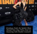 In an Ashi Studio dress once again, Zendaya saved the best for last.  Serving another masterclass in modern couture, she closed out the SpiderManBrandNewDay press tour with a look that was equal parts dramatic, elegant, and unforgettable. From the impeccable silhouette to the intricate detailing, every appearance has been a fashion moment—but this finale might just be the standout of them all.