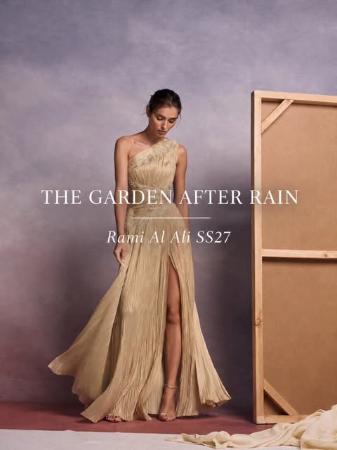 THE GARDEN AFTER RAIN,For Spring/Summer 2027, Rami Al Ali turns the aftermath of a summer storm into a study of femininity, movement and quiet renewal.